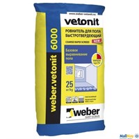 Ровнитель для пола быстротвердеющий Weber-Vetonit 6000 - фото 145642