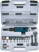 BOSCH прямая шлифмашина,  1/4" цанговый патрон + принадлежности в кейсе, пневматическая, 0607260110 - фото 23436