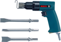 BOSCH Пневматическое зубило + принадлежности в кейсе, пневматический, 0607560501 - фото 23475