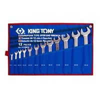 Набор рожковых ключей, 6-32 мм , чехол из теторона, 12 предметов KING TONY 1112MRN - фото 37875