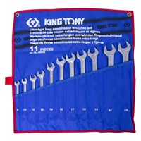 Набор комбинированных удлиненных ключей, 8-24 мм, 11 предметов KING TONY 12A1MRN - фото 38579