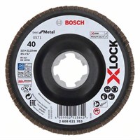 BOSCH X-LOCK ЛЕПЕСТКОВЫЙ ШЛИФКРУГ X571 Best for Metal 125мм G80 прям. пластик, 2608619211 - фото 79660