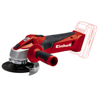 Шлифмашина угловая аккумуляторная Einhell PXC TC-AG 18/115 Li-Solo - фото 90679