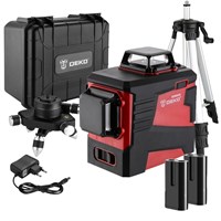 Уровень лазерный самовыравнивающийся DEKO DKLL12PR3 3*360 (2 аккумулятора, штатив, кейс) - фото 94646