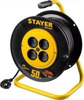 STAYER 50 м, 1300Вт, ПВС 2x0, удлинитель на катушке MS 207 55073-50 - фото 99001